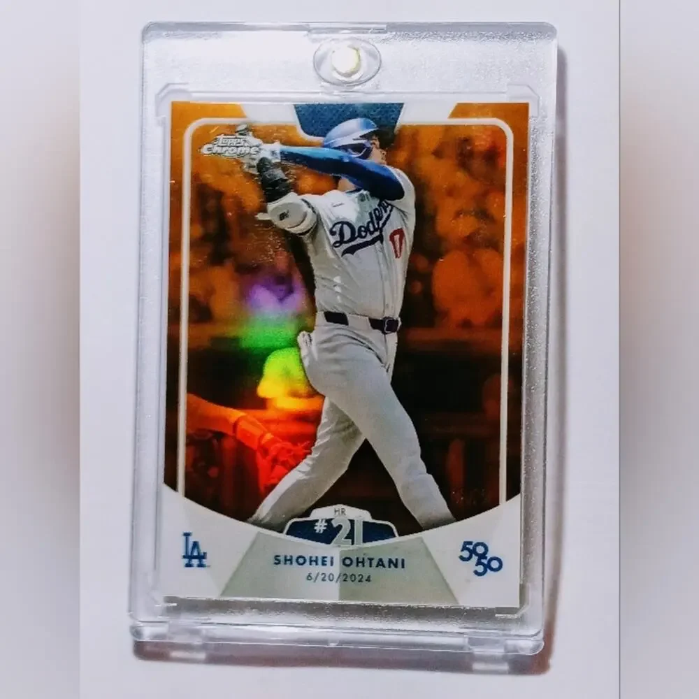 Shohei Ohtani SSP 06/25 Orange Refractor Chrome Card From the 50/50 Set 2024